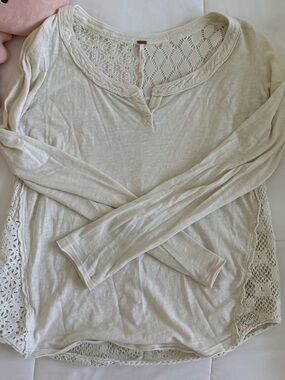 Cream Free People Long Sleeve